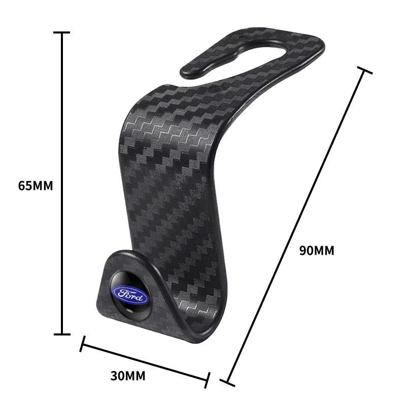 Car Seat Hook Multi-Purpose Carbon Fiber Texture On-Board Hooks For Ford Focus 3 2015-2018 Kuga 2016-2019 Escape C-MAX Ecosport