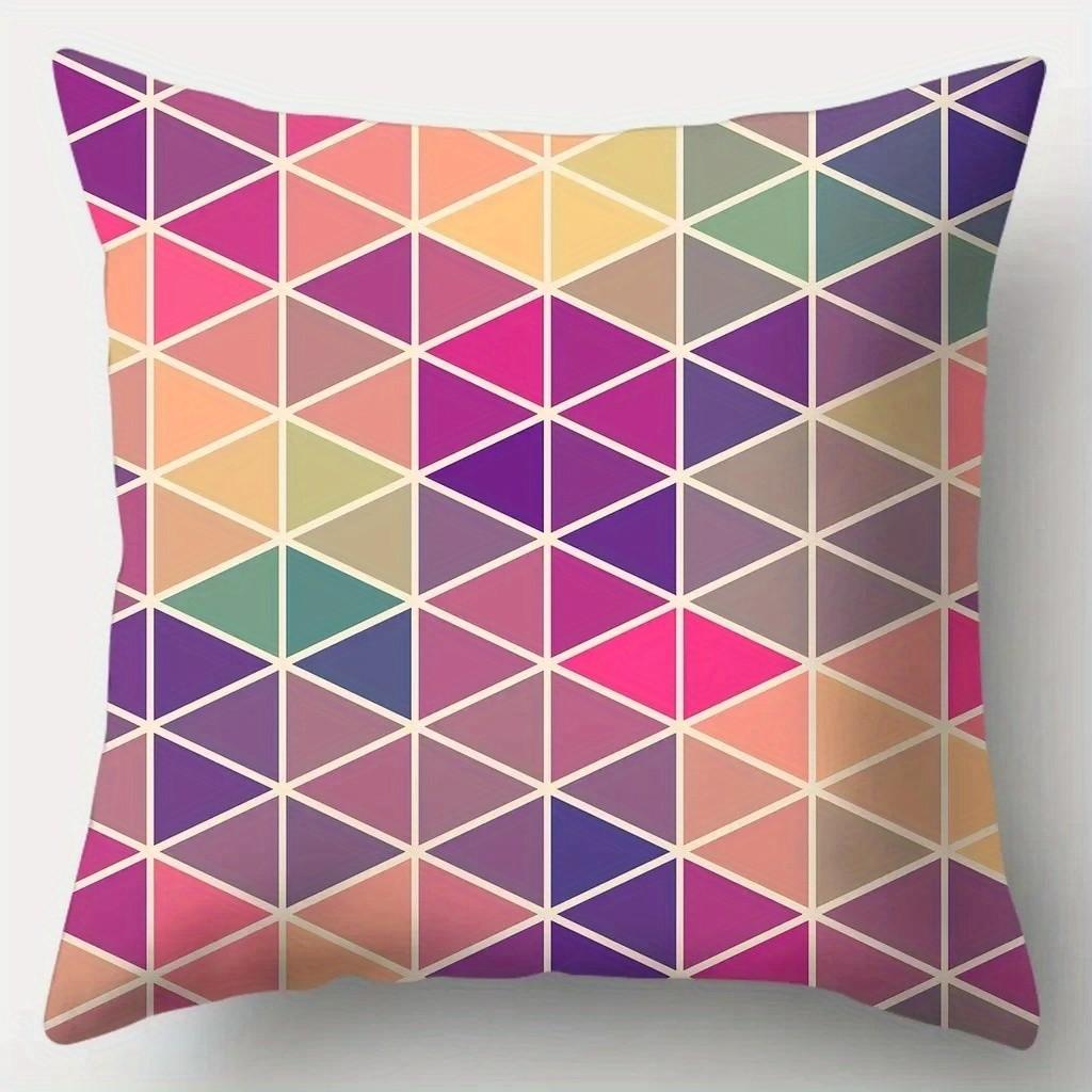 Colorful Geometric and PolkaDot Printed Pillowcases Pattern Cushion Cover Suitable for Sofa Bedroom Car Pillow Cover