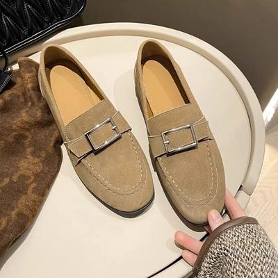Новые повседневные туфли с круглым носком для женщин в британском стиле в стиле ретро из мягкой кожи, повседневные простые туфли на плоской подошве с пряжкой Zapatos De Mujer