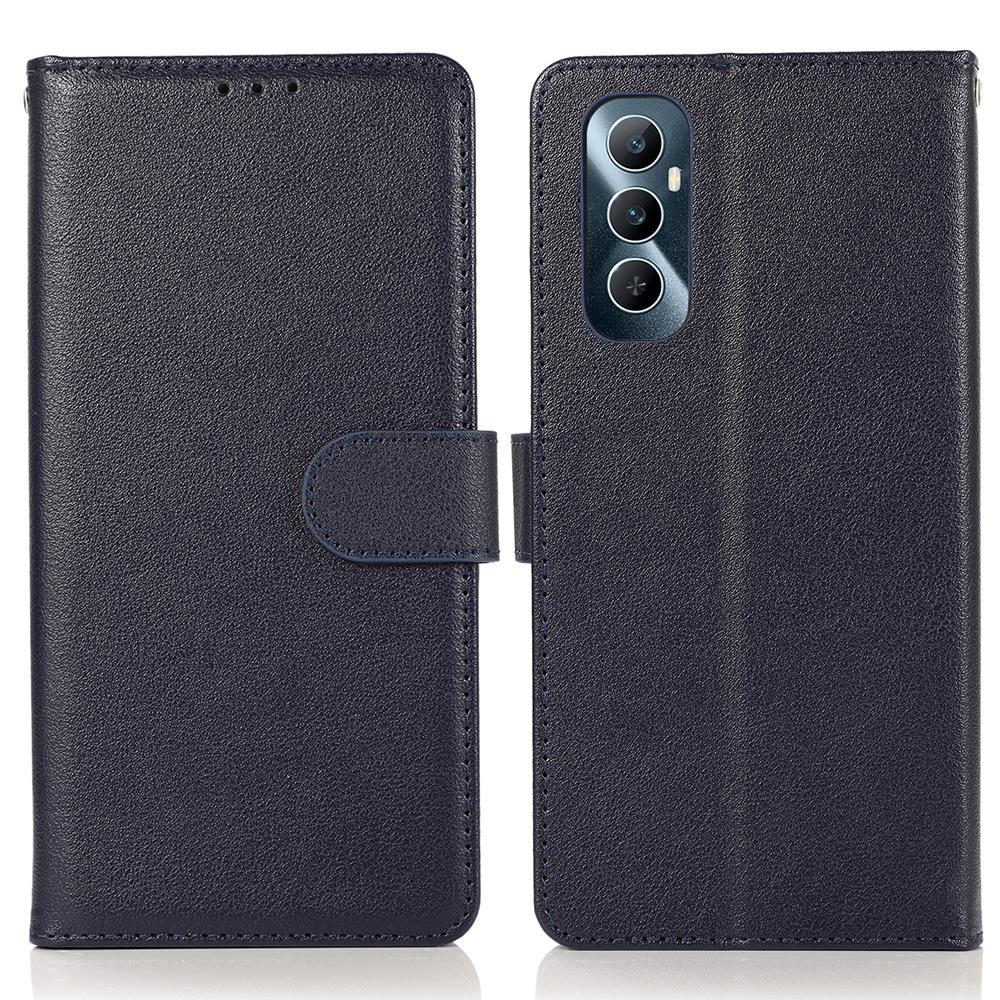 For Realme C65 4G Case Wallet Stand View PU Leather Phone Cover with Wrist Strap