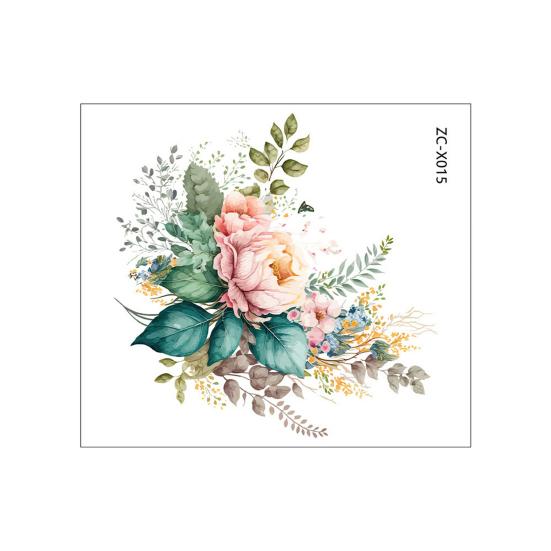 Toilet Sticker Floral Pattern Toilet Lid Sticker Self-Adhesive Bathroom Decal Home Restroom Decor KTY