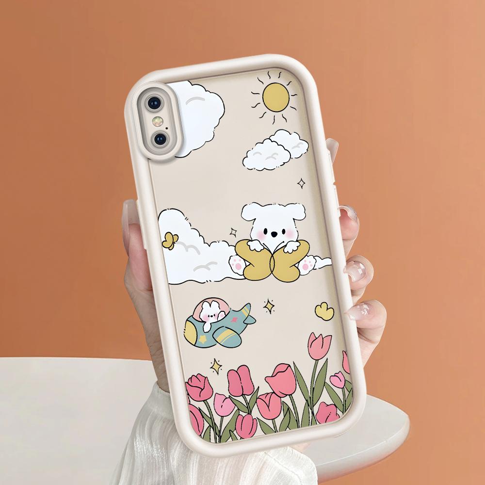 Cute Cartoon Soft Phone Casing for Realme OPPO Reno VIVO Infinix Tecno Oneplus Full Cover Camera Shockproof Protection Rubber Case Cover