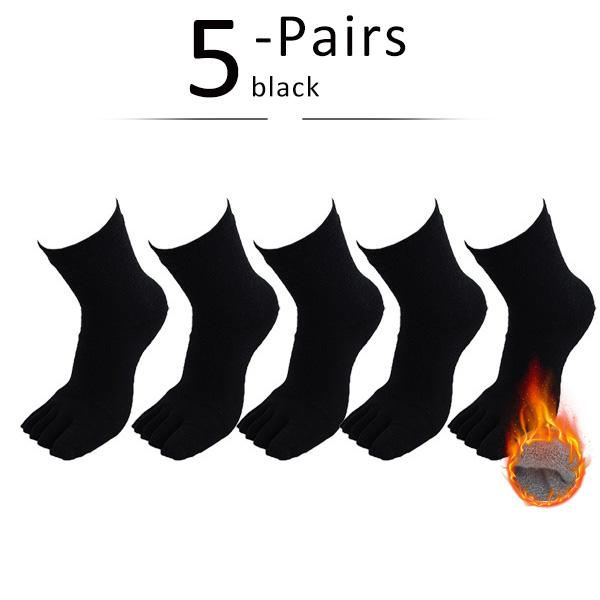 5 пар/лот зимние толстые теплые махровые носки с пятью пальцами для мужчин и мальчиков, хлопковые носки с пальцами, прочные, антибактериальные, дышащие