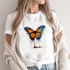 (Азиатский размер)T Бабочка Акварельная трендовая одежда Повседневная модная женская футболка с принтом Повседневная женская футболка с коротким рукавом и графикой