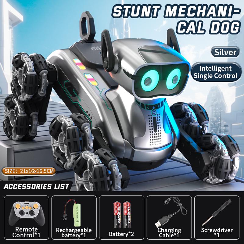 Eight-Wheel Remote Control Mechanical Dog Stunt Car - Gesture Sensing Off-Road Toy for Kids