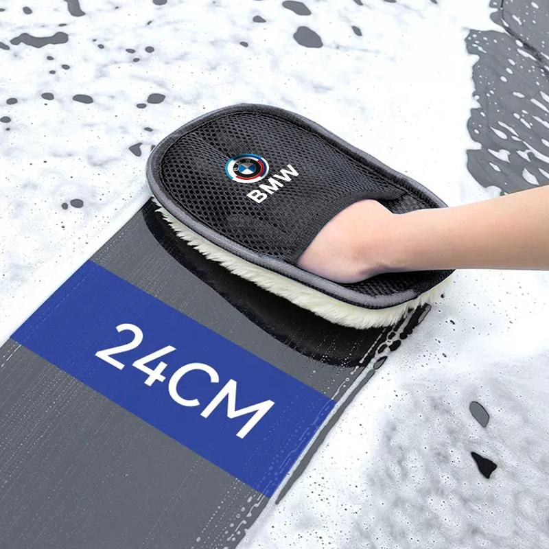 BMW Car Wash Glove Soft for Car Wash Thick Cleaning Detailing Brush sticker For F20 E46 F30 E60 X3 M E70 F40 F10 E39 E36 E87 E90 DA6