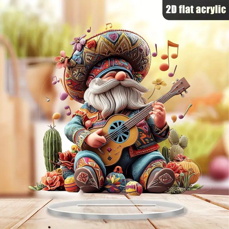 Богемная статуэтка из акрила 'Дух дерева-музыкант' - 7,9" Настольный декор