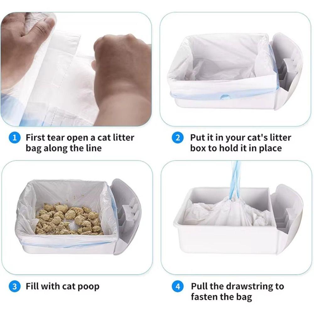 2 Roll Portable Drawstring Trash Bags 45x50cm Large Garbage Bag Durable Plastic Bag Household Use