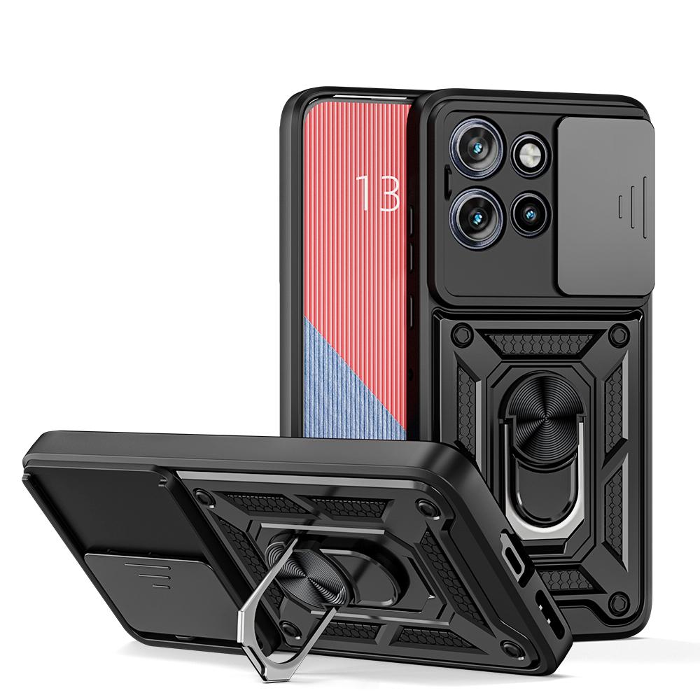 KEYSION Противоударный защитный чехол для MOTO G75 5G силикон + защитное кольцо для камеры из поликарбоната, чехол-подставка для телефона Motorola Edge 50 5G