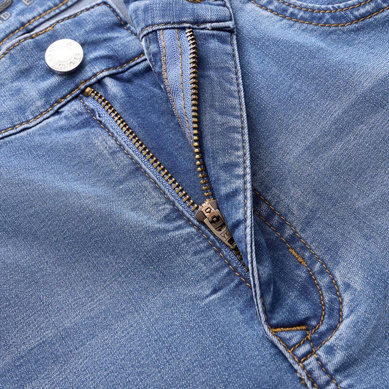 Мужские джинсы Qipai из лиоцелла, выстиранные, длиной до щиколотки