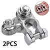 1pair Car Battery Terminal Clamps Adjustable Conductive Negative Heavy Type Positive Stud Car Duty Boat Cable Motorcycle Ca Y4a4