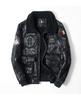 Мужская летная куртка Air Force Flight Suit из кожи для мотоцикла, большой размер, меховая цельная кожаная куртка с вышитой нарукавной повязкой PY1485