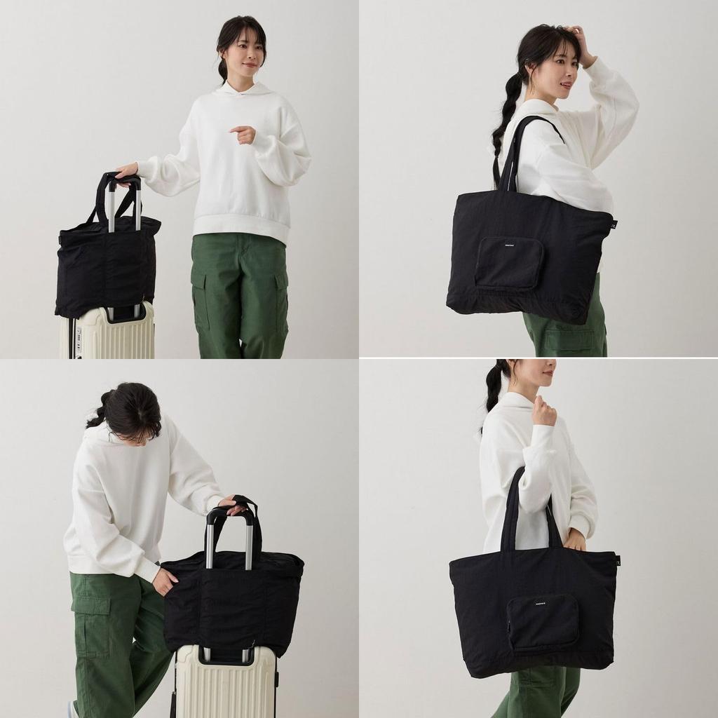 SN GRANDE Packable Foldable Lightweight Water-Repellent Large Zipper Tote Bag (1314)