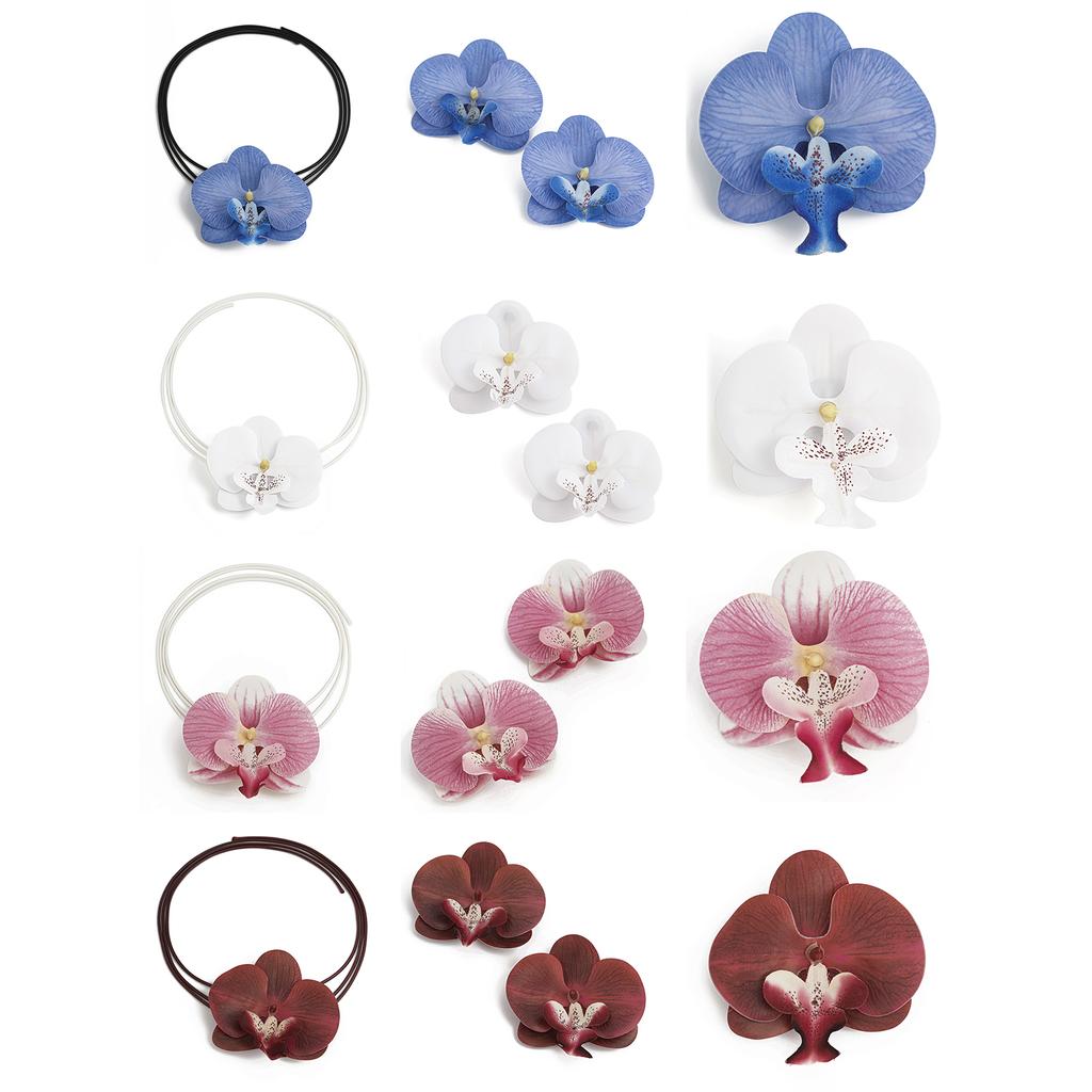 Elegant Floral Charm Jewelry 3D Flower Pendant Necklace/Earrings/Brooch for Girl Women Wedding Party Embellishment