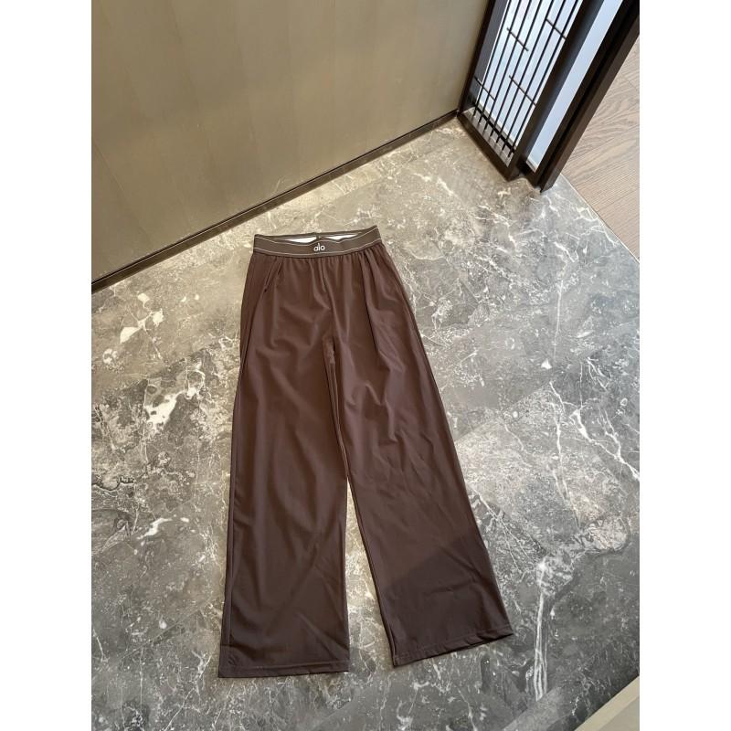ALO Embroidered Loose Wide Leg Pants Women Casual Outdoor Sports Trousers Breathable