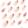 24 шт. длинные ногти Coffin Crystal Red Love French Flower накладные ногти полное покрытие накладные ногти