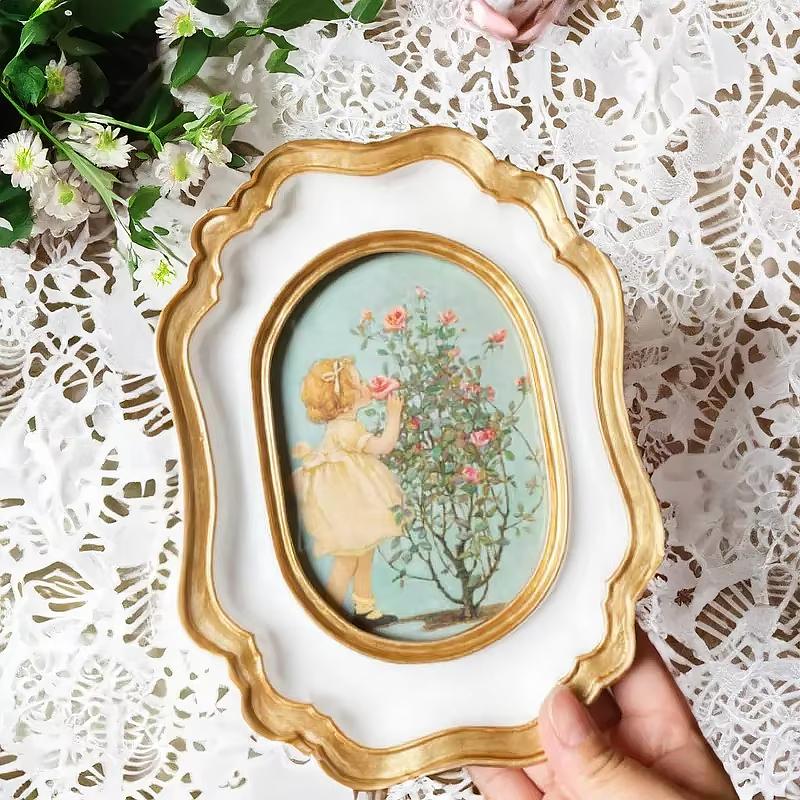 1 шт. настольные украшения оригинальность настенные винтажные золотые фоторамки в европейском стиле упорядочить стол смола