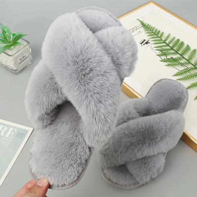 Модные Shevalues Зимние Пушистые Тапочки Для Женщин Мягкая Подошва Домашние Шлепанцы Меховые Комнатные Шлепанцы Плюшевая Подкладка Теплые Женские Тапочки