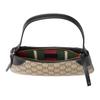 Gucci Сумка на плечо GG Emblem GG Emblem регулируемый ремень на молнии, покрытие из канваса и кожи, ручная сумка, супер мини, женская, черная