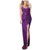 Women Deep V Sequins Wrap Ruched  Sleeveless Nightclub Party Dress