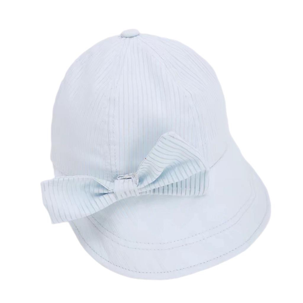 Sweet detachable bow striped visor women's spring and summer casual versatile duck tongue bucket hat shows a small tide