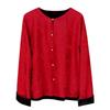 38mm Heavyweight Mulberry Silk Jacquard Long Sleeve Jacket - New Chinese Style, Double-Sided Autumn Wear for Women