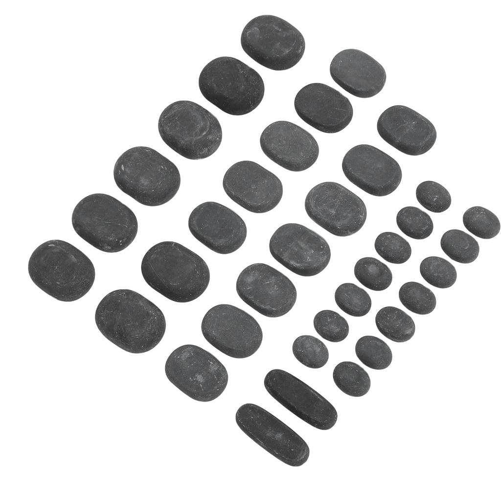 36 шт. набор базальтовых горячих камней 4 размера круглой формы для релаксации тела базальтовые горячие массажные камни для СПА