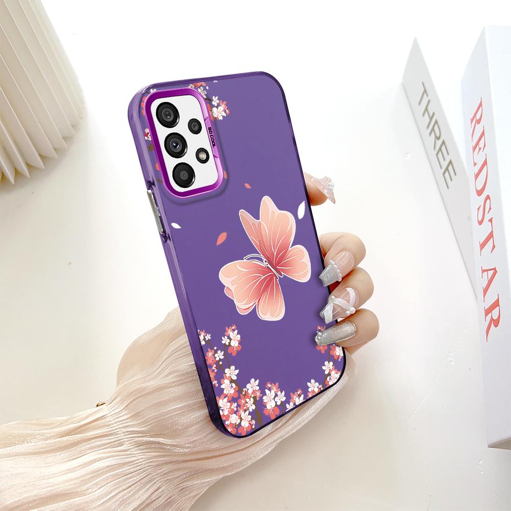 Окрашенный узор, цветной серебристый, двухсторонний, жесткий, противоударный чехол для телефона Samsung