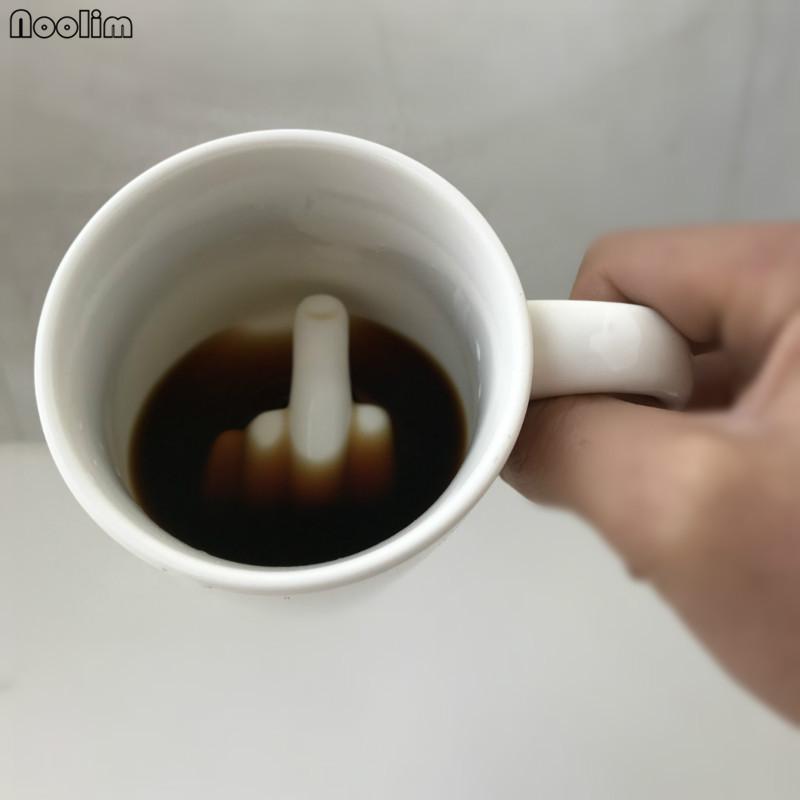 Funny Middle Finger Coffee Mug – Novelty Gift for Friends & Office