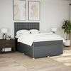 VidaXL Slatted Bed Base with Mattress Dark Grey 140x190cm Fabric 3292066