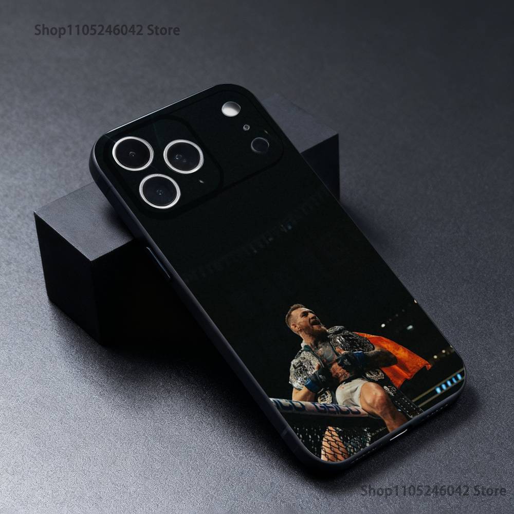 Чехол для телефона C-Conor Mcgregor для iPhone 17,16,15,14,13,12,11,Pro,XS,Max,XR,Plus,E,SE4,Mini Черный Мягкий Чехол