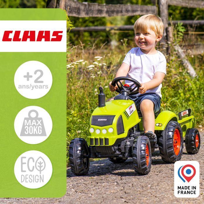 Tracteur avec remorque et capot ouvrant - FALK - Class - Dès 2 ans - 100% Fabriqué en France - 75% de plastique recyclé