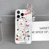 Cute cartoon Snoopy 3D Love Heart Lanyard Wrist Strap Stand Clear TPU Phone Case For iPhone 11 12 13 14 15 16 Pro Max Plus Cover