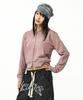 Mimthewardrobe Укороченная толстовка на молнии с логотипом из страз_Пигментный розовый
