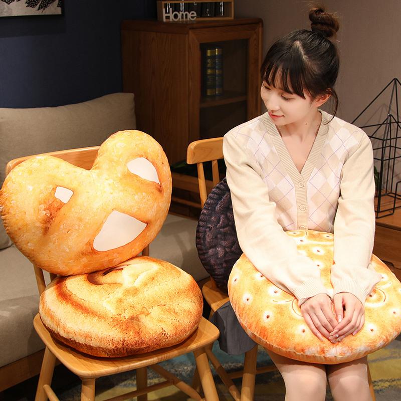 45CM Creative Lifelike Cookie Pillow Living Room Sofa Funny Cushion Lovely Biscuit Shape Plush Bedroom Bed Waist Toy