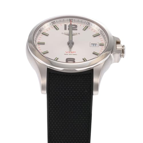 Longines Men's CONQUEST V.H.P. Quartz Watch, 5 ATM Water Resistant, Sapphire Crystal, Silver Dial, Stainless Steel, L3.726.4.76.9, Black