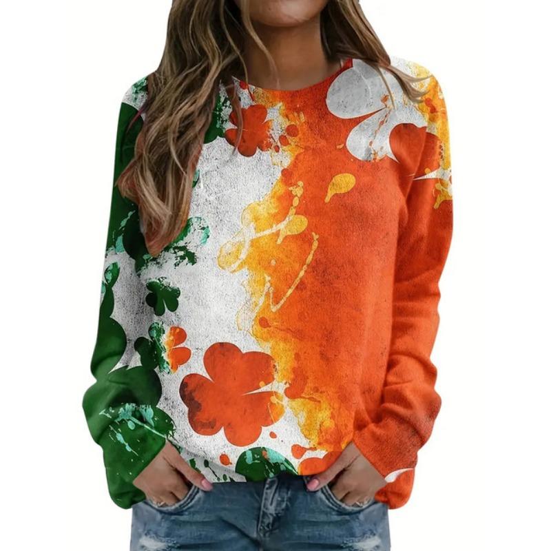 Trendy Casual Women's Tops 3d Fox Printed Round Neck Long Sleeve Shirts & Blouses Autumn & Winter Sweatshirts Female Clothes