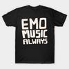 Asian Size Cotton Unisex Tshirt Print T-shirt Emo Music Always Bold Typography White T-shirt No-Cut Print Regular Fit
