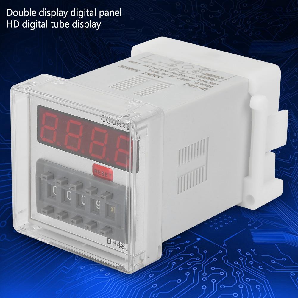 DH48J 220VAC цифровой счетчик реле светодиодный дисплей 1-999900 8-контактный