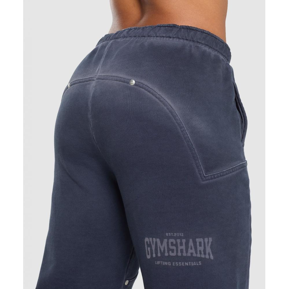 Gymshark Heavyweight Washed Pants Heavy Blue B1b5h Uczh