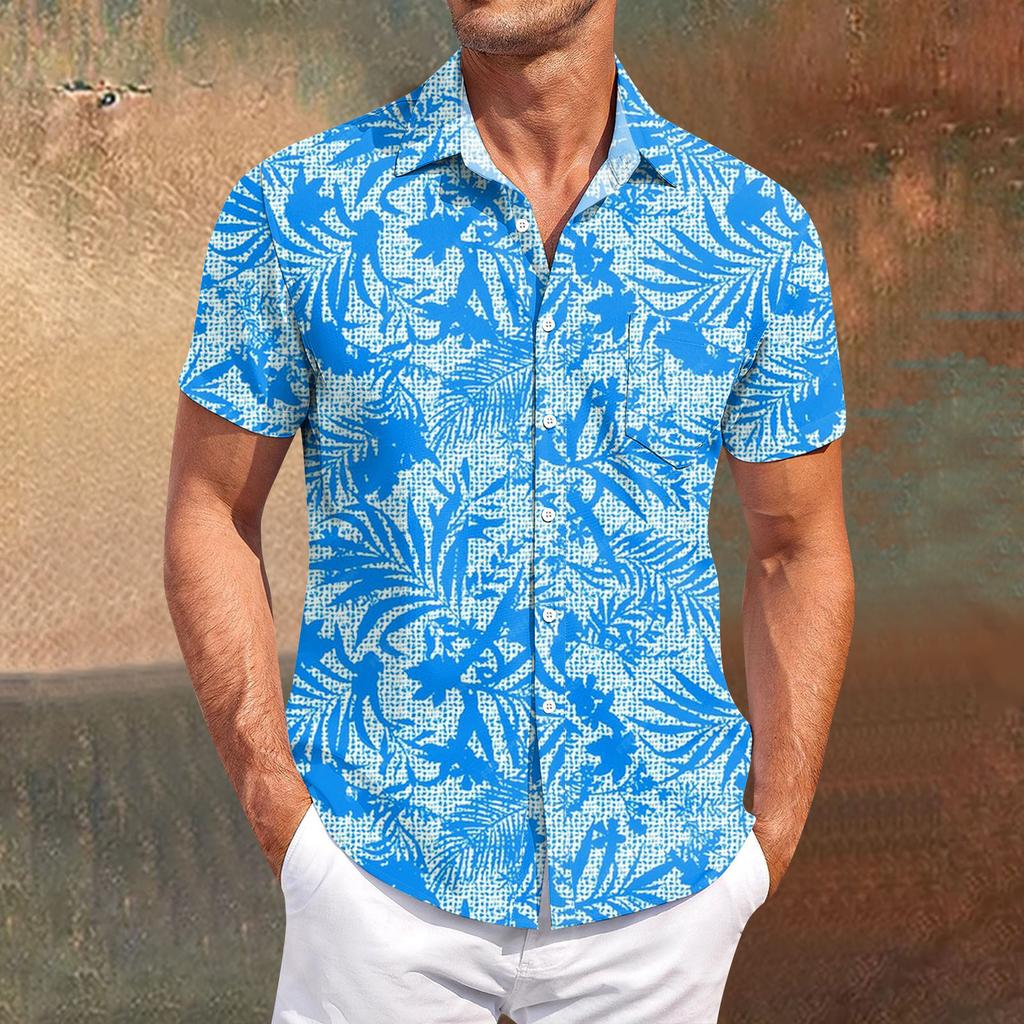 Мужские винтажные рубашки для боулинга на пуговицах с коротким рукавом, летняя пляжная рубашка