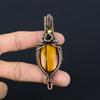 Tiger Eye Pendant, Handmade Gemstone 999 Copper Wire Wrapped Pendant Antique Jewelry, For Gift Silver Jewelry