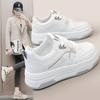 W5110 New  Spring and Summer Casual Platform Height Increasing Women Shoes Board Shoes All-Matching Round Toe Wear-Resistant Color Matching Trend