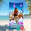 Customizable personalized beach towels Ice Age Dawn of the Dinosaurs themed designs.Suitable for the beach, yoga, sports;ideal as beach accessories