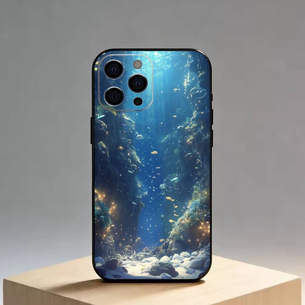 Текстура подводного мира Чехол для телефона Силиконовый Мягкий Для IPhone 17 16 15 14 13 12 11 X XR Plus Pro Max Plus