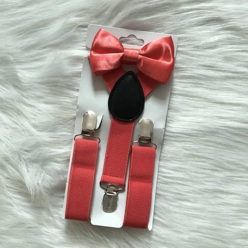 Стильный детский эластичный набор подтяжек и галстука-бабочки для мальчиков и девочек в нескольких цветах