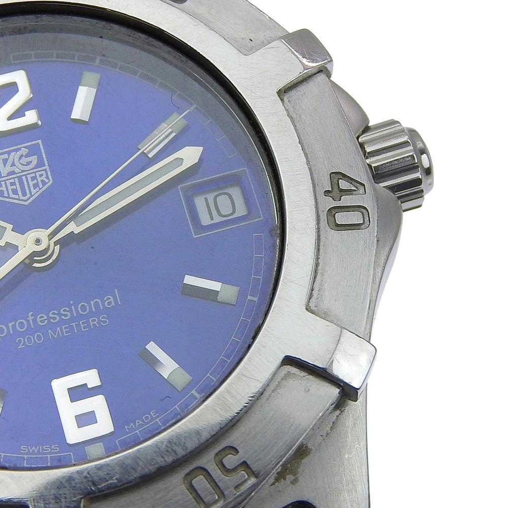 Tag Heuer 2000 Эксклюзивные Часы WN1112 синий Циферблат Нержавеющая Сталь Кварцевые Аналоговый дисплей мужские Б/У
