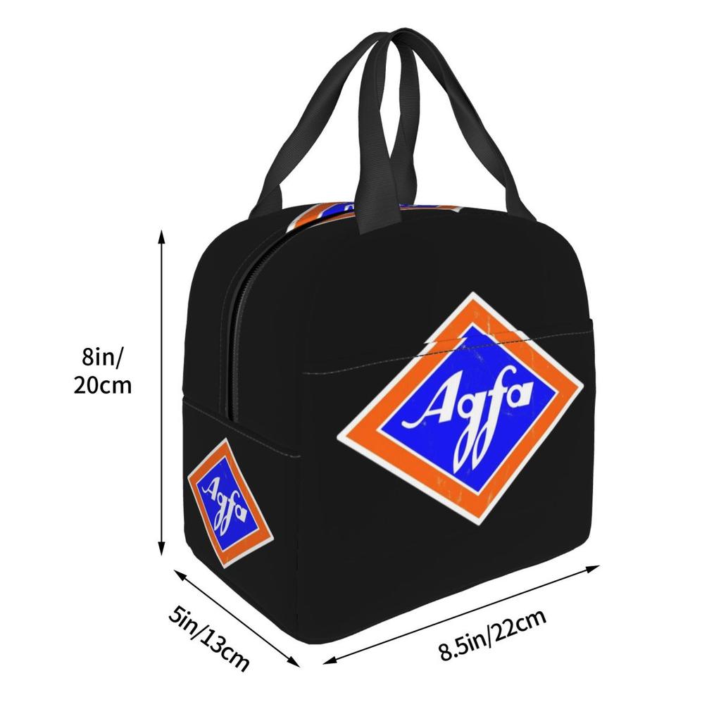 Retro Agfa Film Logo From 1960s Insulated Lunch Bag for Kids School Cooler Thermal Food Box Tote Leakproof Lunch Boxes Container