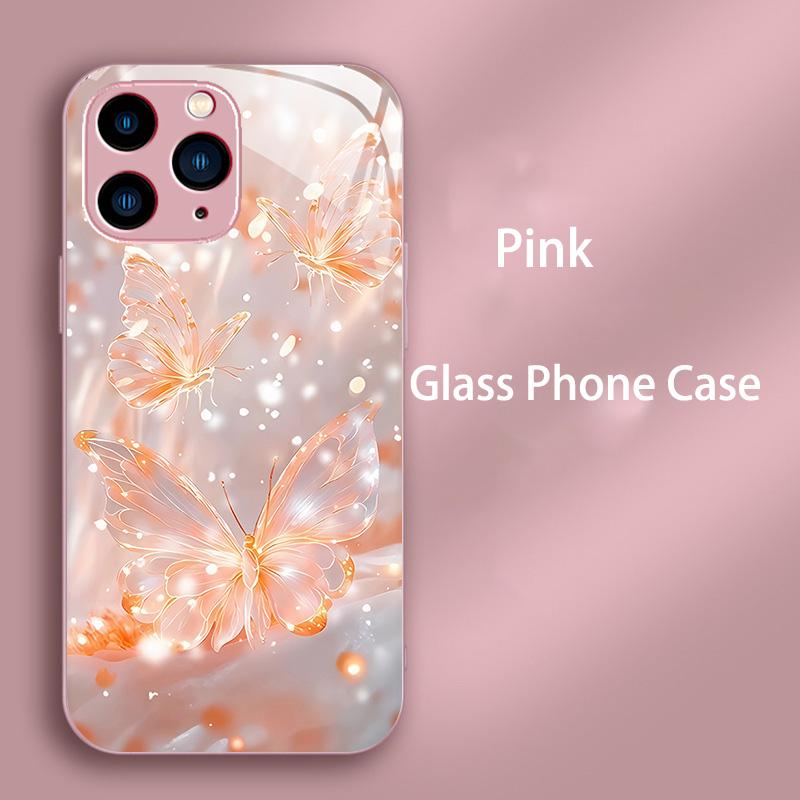 Закаленное Стекло Чехол Для Телефона Для iPhone 14 13 12 11 15 Pro Max Plus Mini X XS Max XR 7 8 6 6s Plus Жесткий ПК Ударопрочный Задний Бампер