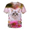 Summer T-shirt with Cat Pattern 3D Digital Printing Casual Loose Short Sleeved Women's Loose Short Sleeved Shirt